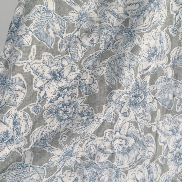 NWT / Abercrombie Square Neck Skort Dress with Open Back in Linen Floral Print - Picture 2 of 6